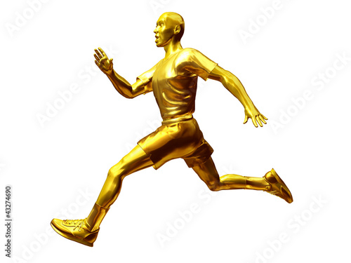 Illustration: Jogger as golden boy Jogger as golden boy