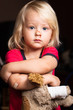 Injured little boy with band aid