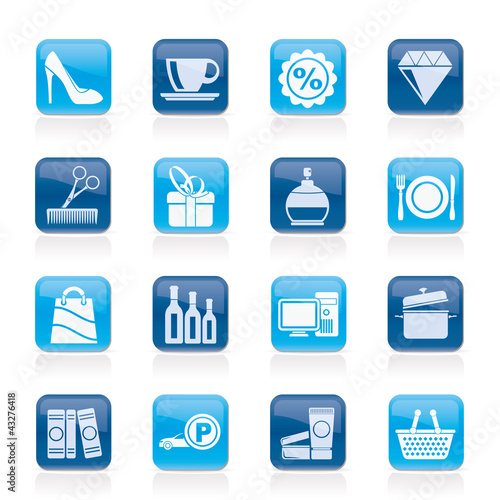 Vector: Shopping and mall icons - vector icon set Shopping and mall icons - vector icon set