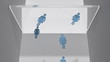 Women rising up but hitting a glass ceiling.