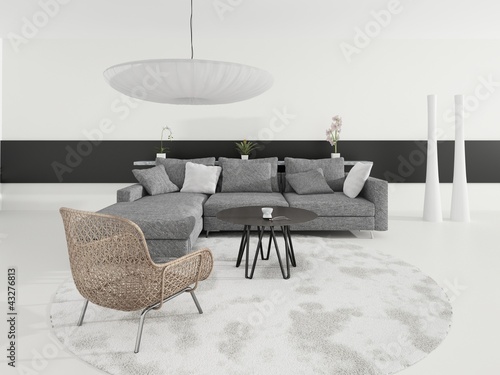 Illustration: Modern Luxury Loft Interior / Luxury couch Modern Luxury Loft Interior / Luxury couch
