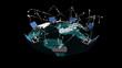 Computers around the world communicating.