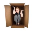 Photo: Business Woman Trapped in Box Business Woman Trapped in Box