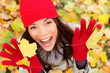 Happy autumn woman