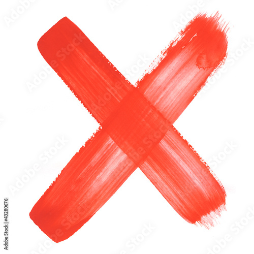 Photo: High resolution red hand painted font isolated on white High resolution red hand painted font isolated on white