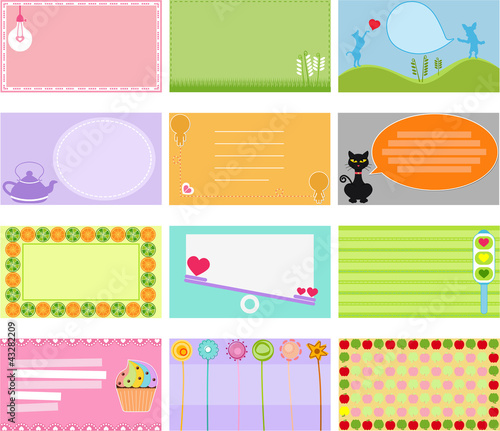 Vector: A Cute Collection of Vector Label / Name card / Tag in pastel A Cute Collection of Vector Label / Name card / Tag in pastel