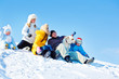 Laughing family in winter park