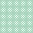 Polka dots on mint background retro seamless vector pattern
