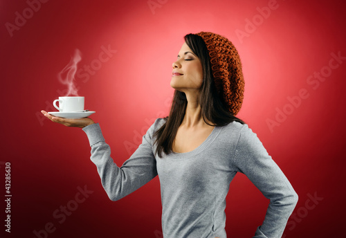 Photo: hot coffee woman hot coffee woman