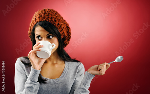 Photo: hot coffee woman hot coffee woman