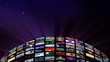 Animated video sphere in space