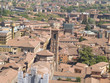 Bologna, city located in Italy. Historic distric view.