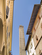 Bologna, city located in Italy. Historic distric view.