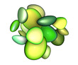 3d green abstract backdrop blob render on white