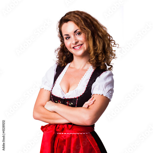 Photo: junge brünette Frau im Dirndl junge brünette Frau im Dirndl