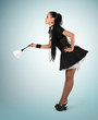 Foto: Beautiful sexy french maid, concept cleaning Beautiful sexy french maid, concept cleaning