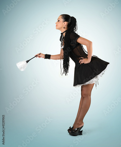 Photo: Beautiful sexy french maid, concept cleaning Beautiful sexy french maid, concept cleaning