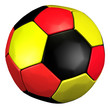 Illustration: 3D Fussball schwarz rot gold 3D Fussball schwarz rot gold