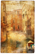 views of Venice in vintage style, like postcards