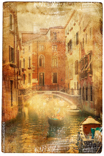 Photo: views of Venice in vintage style, like postcards views of Venice in vintage style, like postcards