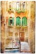 views of Venice in vintage style, like postcards