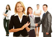 Business man leading a successful corporate group