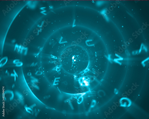 Illustration: Capital letters in blue circles Capital letters in blue circles