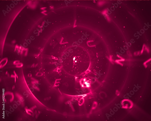 Illustration: Capital letters in pink circles Capital letters in pink circles