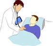 doctor use stethoscope with patient