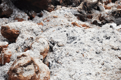 Photo: Wood ashes on the stones Wood ashes on the stones