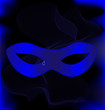 blue carnival half-mask and veil