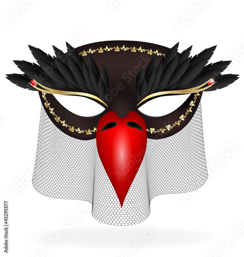 Vektor: black half-mask of abstract bird black half-mask of abstract bird