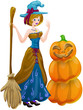 Illustration: halloween witch with pumpkin. clippung path included. halloween witch with pumpkin. clippung path included.