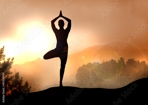 Photo: Stock Illustration of Yoga on Mountain Stock Illustration of Yoga on Mountain