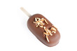 chocolate and vanilla ice cream covered with chocolate
