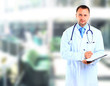 portrait of doctor in white coat and stethoscope