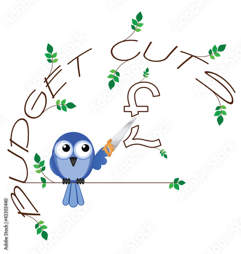 Vektor: Budget cuts £ twig text Budget cuts £ twig text