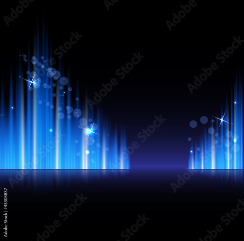 Vector: abstract blue north shining star blurred lines background. dark abstract blue north shining star blurred lines background. dark