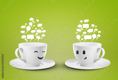 Illustration: two cups smileys two cups smileys