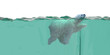 Illustration: polar bear swimming 3d illustration polar bear swimming 3d illustration