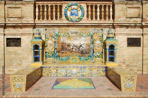Photo: Tiled Province Alcoves Madrid - Plaza de Espana - Seville Tiled Province Alcoves Madrid - Plaza de Espana - Seville