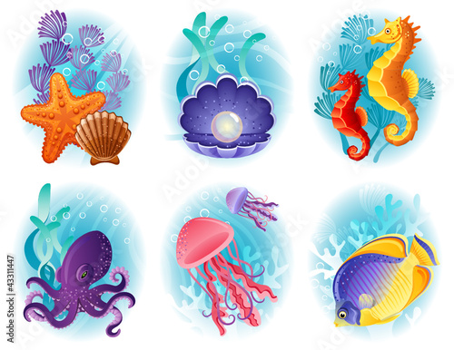Vector: Sea animals icons Sea animals icons