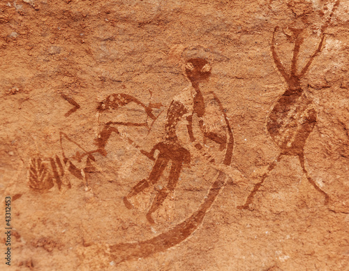 Photo: Rock paintings of Tassili N'Ajjer, Algeria Rock paintings of Tassili N'Ajjer, Algeria