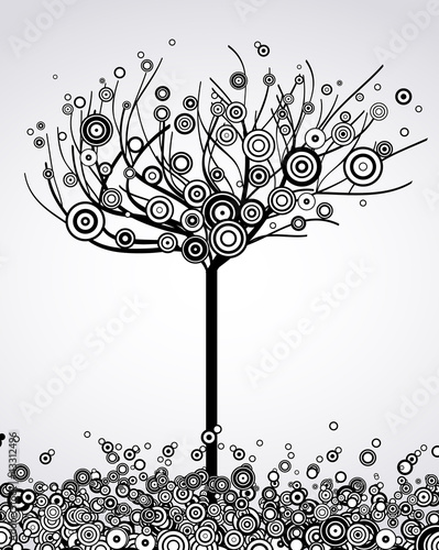 Vector: Abstract tree with round leaves. Vector Abstract tree with round leaves. Vector