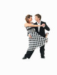 Photo: passionate dancing couple on white background passionate dancing couple on white background