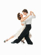 Photo: passionate dancing couple on white background passionate dancing couple on white background