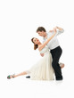 Photo: passionate dancing couple on white background passionate dancing couple on white background