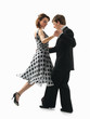 Photo: passionate dancing couple on white background passionate dancing couple on white background