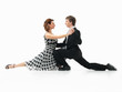 Photo: passionate dancing couple on white background passionate dancing couple on white background