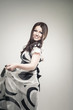 Tanzende Frau in vintage Look